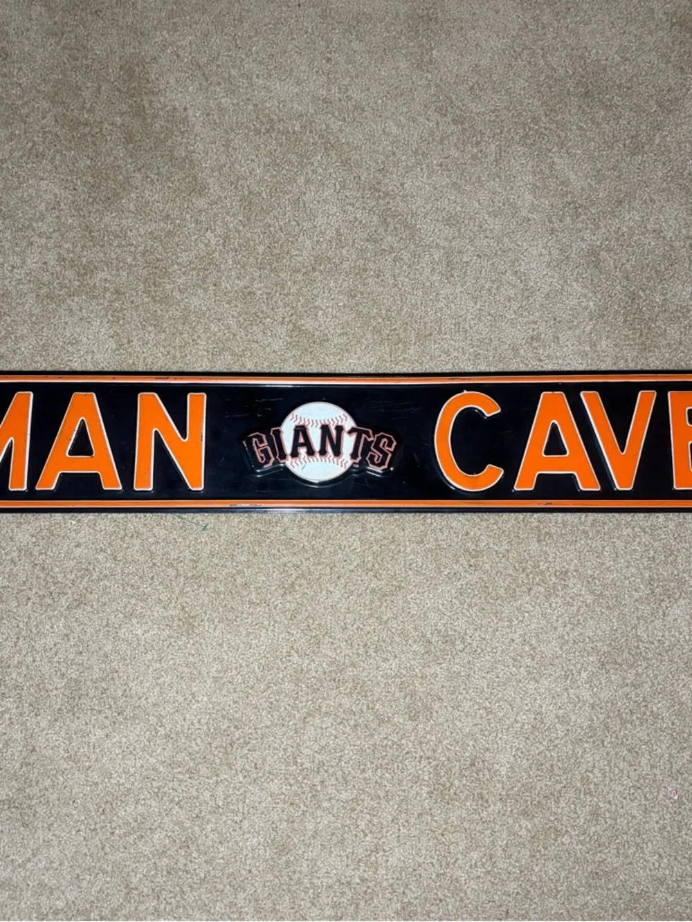 Large San Francisco Giants Man Cave Sign - Black & Orange 3 feet length